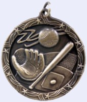 1 ¾" Shooting Star Baseball Medal