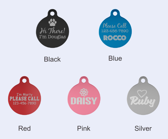 Round pet tags